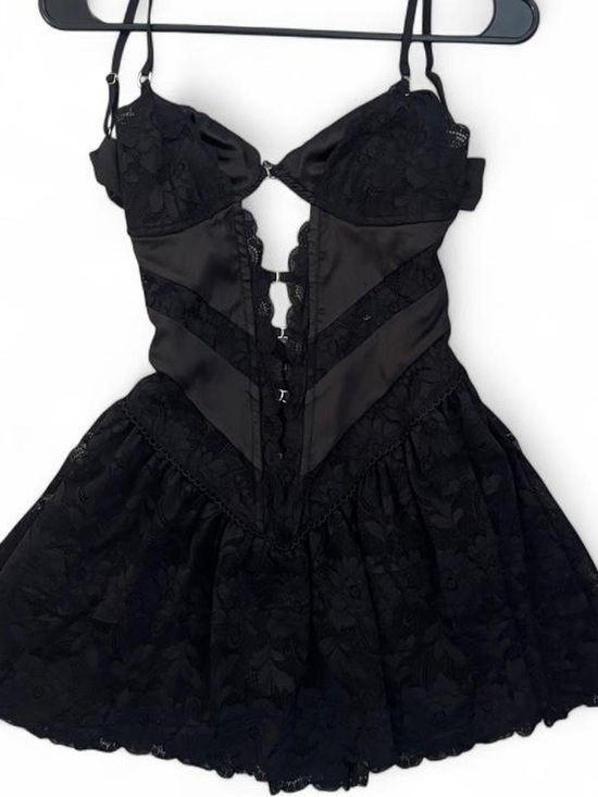 Outcast Clothing Dresses & Skirts - Black Lace Mini Dress with Sculpted Bodice